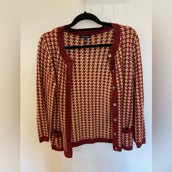 Lands' End Sweaters - Land’s End - Houndstooth Vintage Cardigan